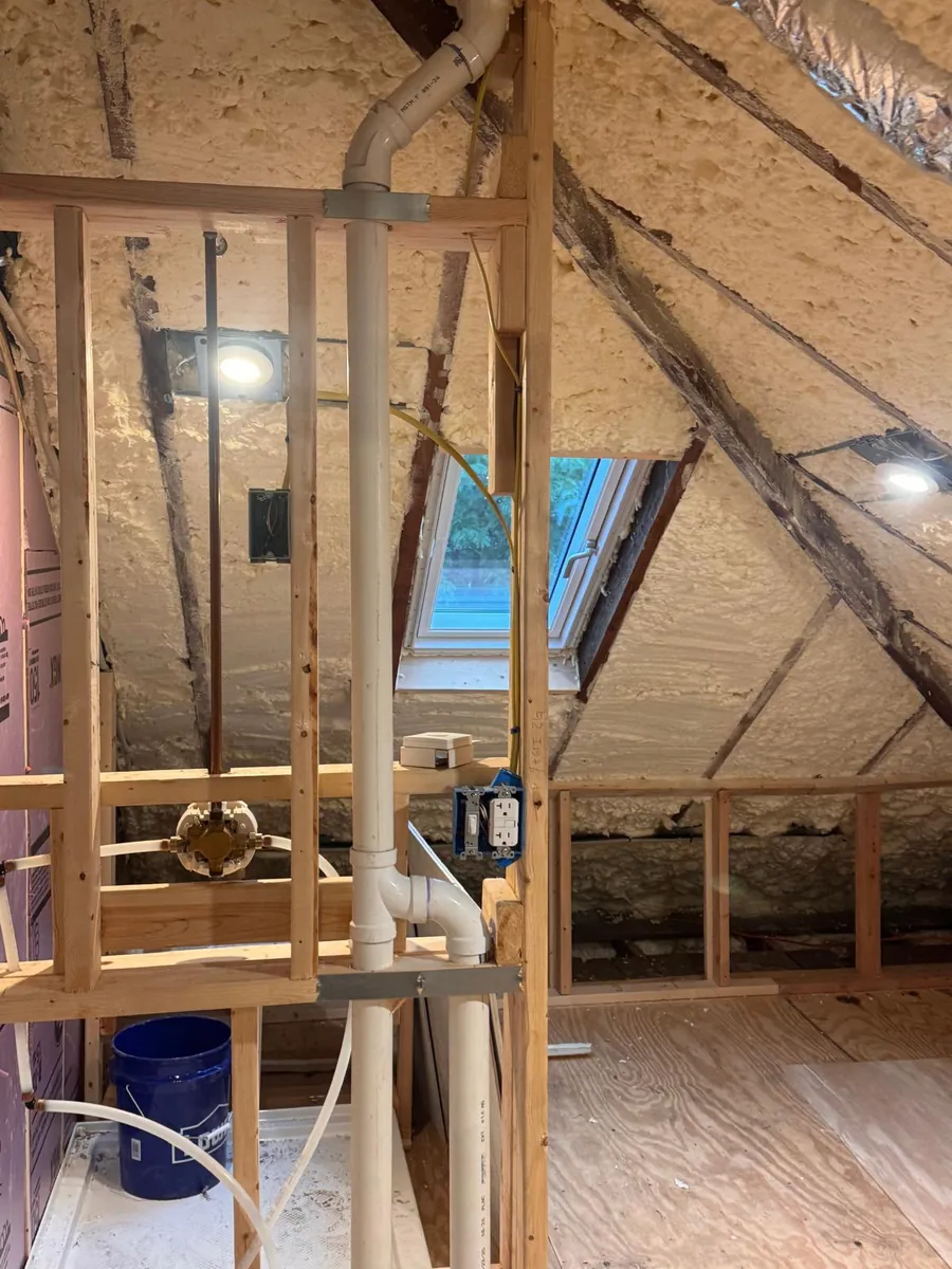 Attic framed and foamed around the stack — AS Home Solutions MD, Maryland